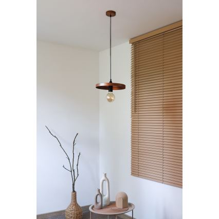 Duolla - Κρεμαστό φωτιστικό με καλώδιο IRONLINE 1xE27/15W/230V διάμ. 30 εκ. χάλκινο/μαύρο