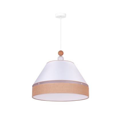 Duolla - Κρεμαστό φωτιστικό οροφής AVIGNON 1xE27/15W/230V διάμετρος 50 cm λευκό/καφέ