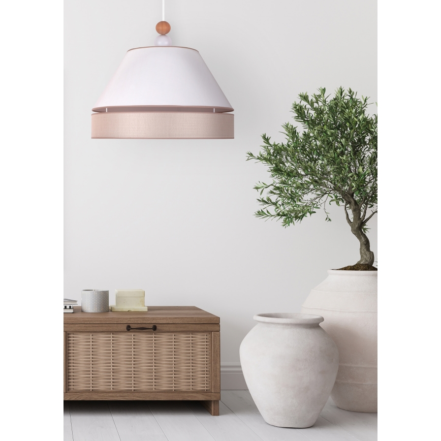 Duolla - Κρεμαστό φωτιστικό οροφής AVIGNON 1xE27/15W/230V διάμετρος 50 cm λευκό/μπεζ