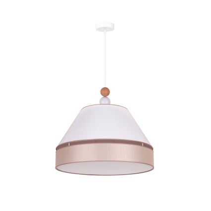 Duolla - Κρεμαστό φωτιστικό οροφής AVIGNON 1xE27/15W/230V διάμετρος 50 cm λευκό/μπεζ