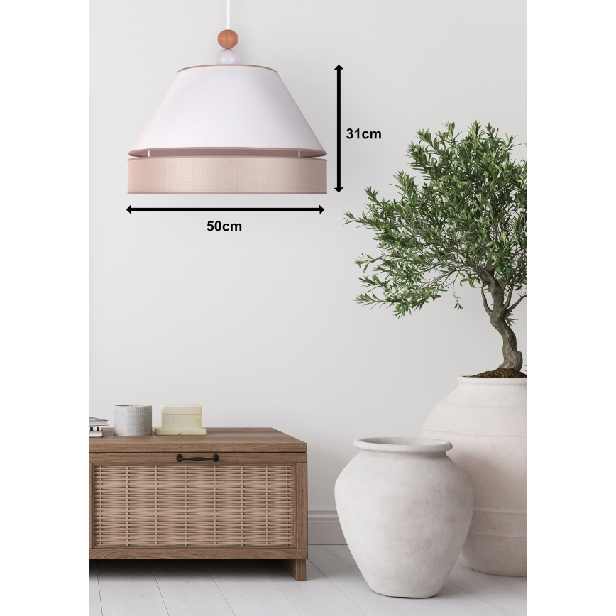 Duolla - Κρεμαστό φωτιστικό οροφής AVIGNON 1xE27/15W/230V διάμετρος 50 cm λευκό/μπεζ