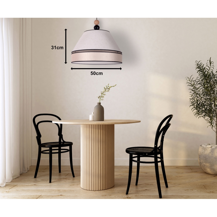 Duolla - Κρεμαστό φωτιστικό οροφής AVIGNON 1xE27/15W/230V διάμετρος 50 cm μπεζ