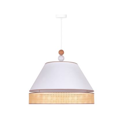 Duolla - Κρεμαστό φωτιστικό οροφής AVIGNON 1xE27/15W/230V διάμετρος 60 cm λευκό/rattan