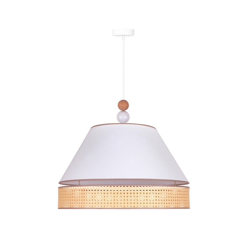 Duolla - Κρεμαστό φωτιστικό οροφής AVIGNON 1xE27/15W/230V διάμετρος 60 cm λευκό/rattan