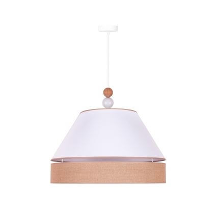 Duolla - Κρεμαστό φωτιστικό οροφής AVIGNON 1xE27/15W/230V διάμετρος 60 cm λευκό/καφέ