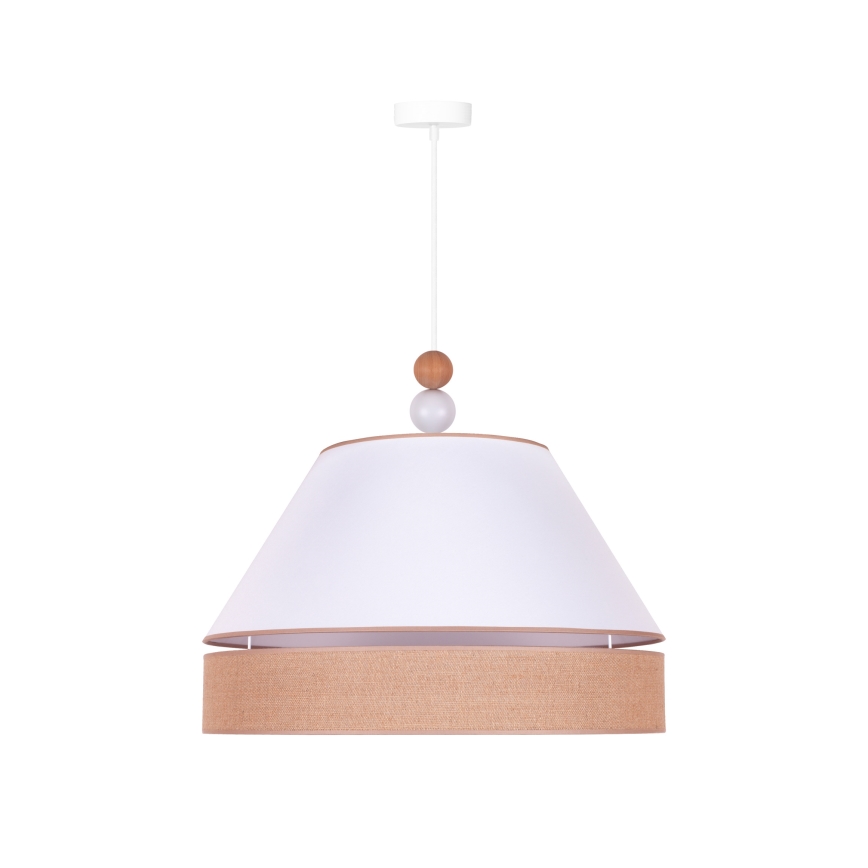 Duolla - Κρεμαστό φωτιστικό οροφής AVIGNON 1xE27/15W/230V διάμετρος 60 cm λευκό/καφέ
