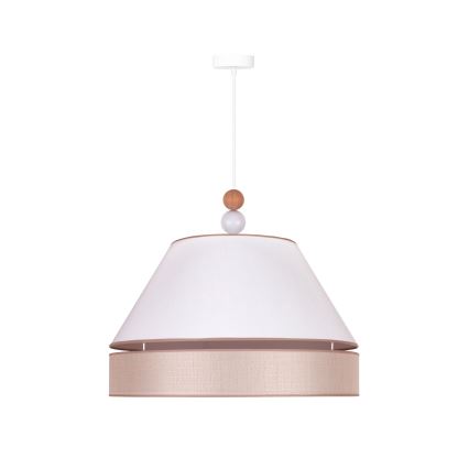 Duolla - Κρεμαστό φωτιστικό οροφής AVIGNON 1xE27/15W/230V διάμετρος 60 cm λευκό/μπεζ