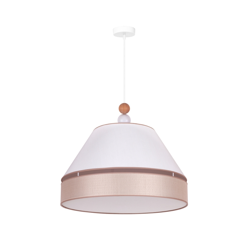 Duolla - Κρεμαστό φωτιστικό οροφής AVIGNON 1xE27/15W/230V διάμετρος 60 cm λευκό/μπεζ