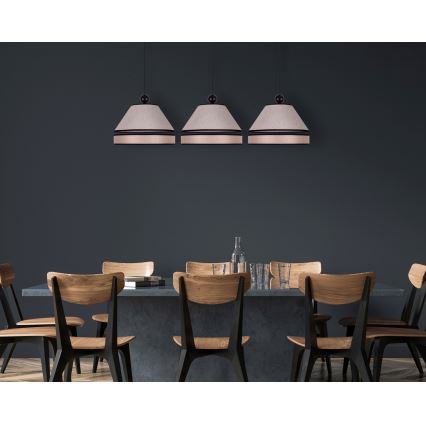 Duolla - Κρεμαστό φωτιστικό οροφής AVIGNON 3xE27/15W/230V μπεζ