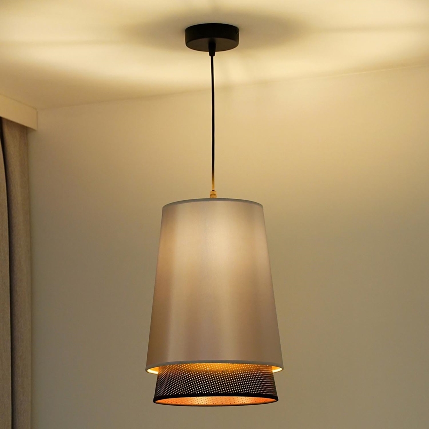 Duolla - Κρεμαστό φωτιστικό οροφής BELL SHINY 1xE27/15W/230V διάμετρος 25 cm ασημί/μαύρο