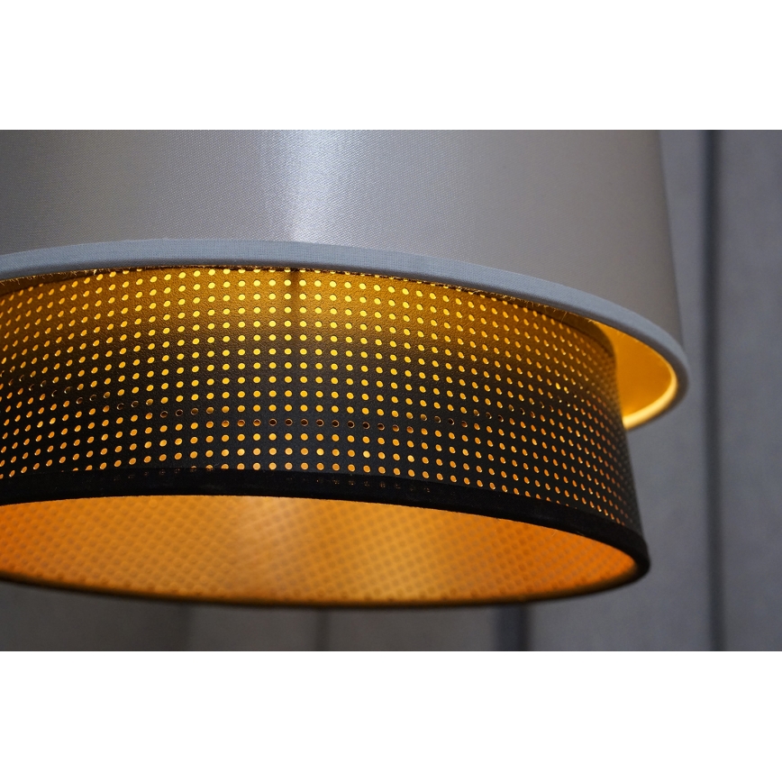 Duolla - Κρεμαστό φωτιστικό οροφής BELL SHINY 1xE27/15W/230V διάμετρος 25 cm ασημί/μαύρο