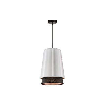 Duolla - Κρεμαστό φωτιστικό οροφής BELL SHINY 1xE27/15W/230V διάμετρος 25 cm ασημί/μαύρο