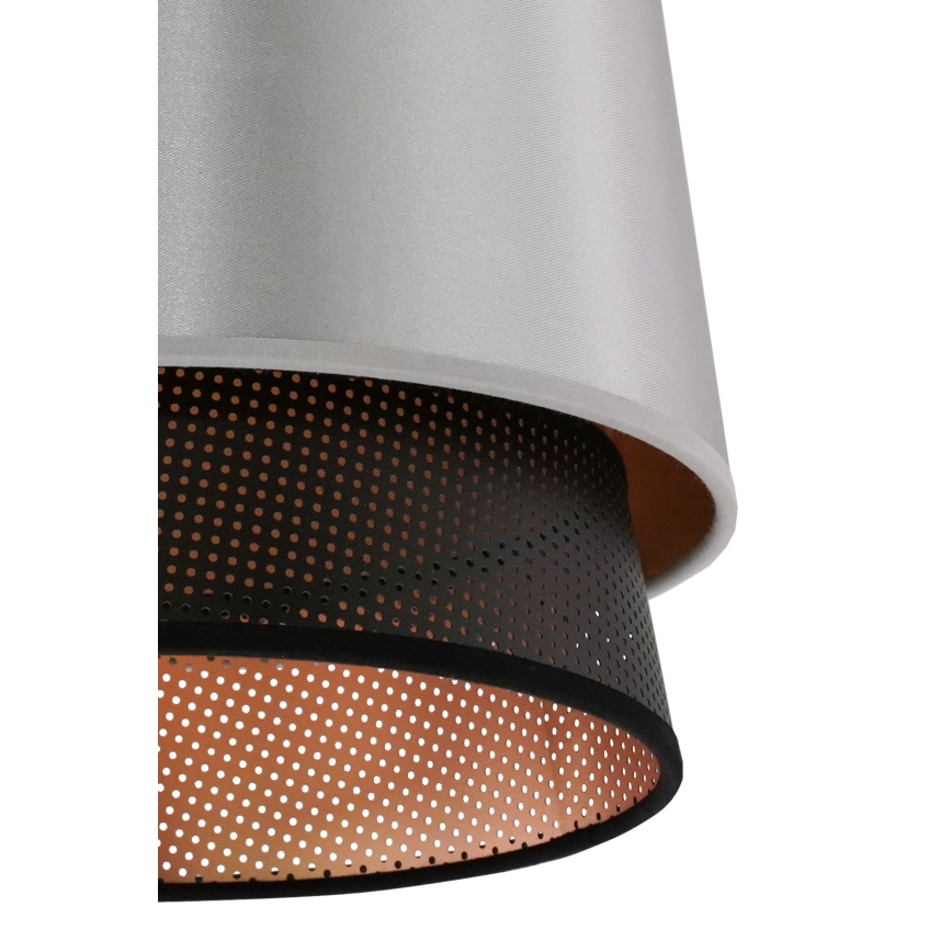 Duolla - Κρεμαστό φωτιστικό οροφής BELL SHINY 1xE27/15W/230V διάμετρος 25 cm ασημί/μαύρο