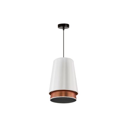 Duolla - Κρεμαστό φωτιστικό οροφής BELL SHINY 1xE27/15W/230V διάμετρος 25 cm λευκό/χαλκός