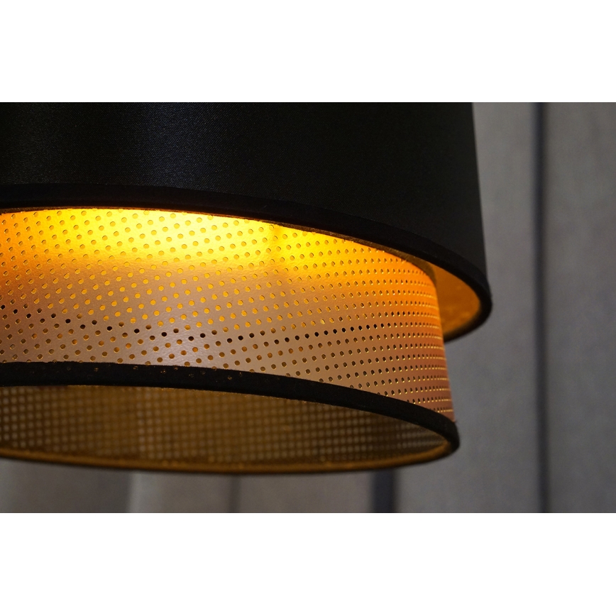 Duolla - Κρεμαστό φωτιστικό οροφής BELL SHINY 1xE27/15W/230V διάμετρος 25 cm μαύρο/χαλκός