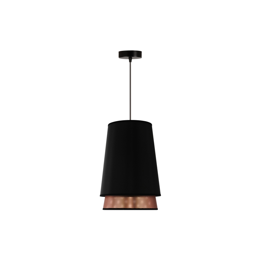 Duolla - Κρεμαστό φωτιστικό οροφής BELL SHINY 1xE27/15W/230V διάμετρος 25 cm μαύρο/χαλκός