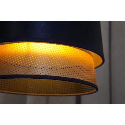 Duolla - Κρεμαστό φωτιστικό οροφής BELL SHINY 1xE27/15W/230V διάμετρος 25 cm μπλε/χαλκός