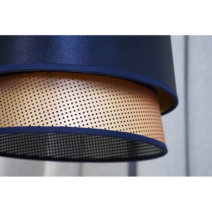 Duolla - Κρεμαστό φωτιστικό οροφής BELL SHINY 1xE27/15W/230V διάμετρος 25 cm μπλε/χαλκός