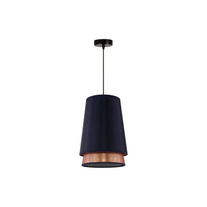 Duolla - Κρεμαστό φωτιστικό οροφής BELL SHINY 1xE27/15W/230V διάμετρος 25 cm μπλε/χαλκός