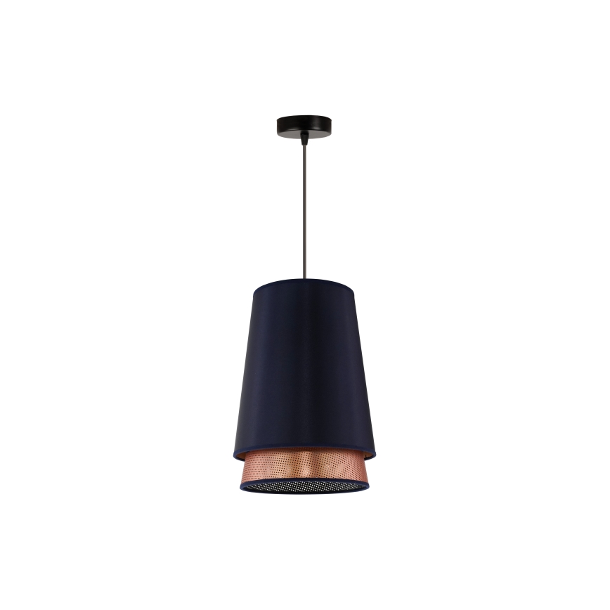 Duolla - Κρεμαστό φωτιστικό οροφής BELL SHINY 1xE27/15W/230V διάμετρος 25 cm μπλε/χαλκός