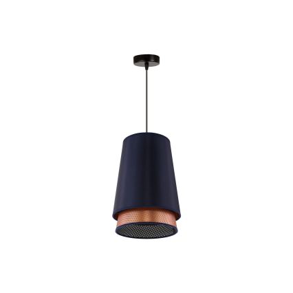 Duolla - Κρεμαστό φωτιστικό οροφής BELL SHINY 1xE27/15W/230V διάμετρος 25 cm μπλε/χαλκός