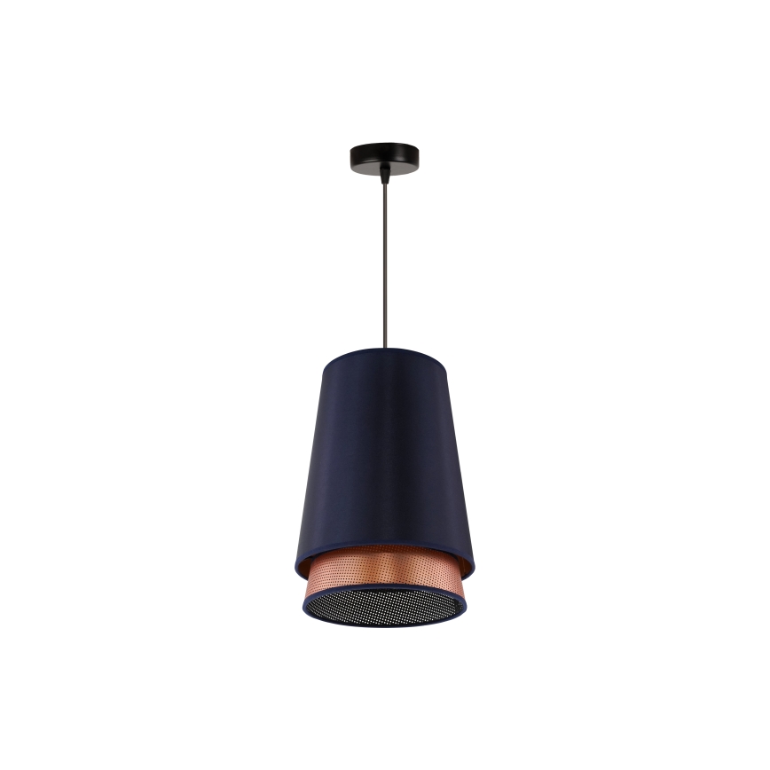 Duolla - Κρεμαστό φωτιστικό οροφής BELL SHINY 1xE27/15W/230V διάμετρος 25 cm μπλε/χαλκός