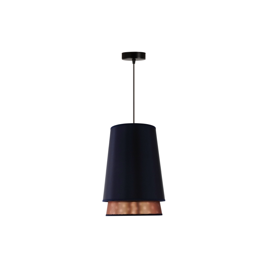 Duolla - Κρεμαστό φωτιστικό οροφής BELL SHINY 1xE27/15W/230V διάμετρος 25 cm μπλε/χαλκός
