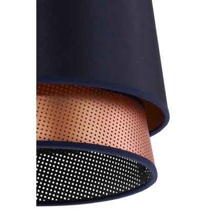 Duolla - Κρεμαστό φωτιστικό οροφής BELL SHINY 1xE27/15W/230V διάμετρος 25 cm μπλε/χαλκός