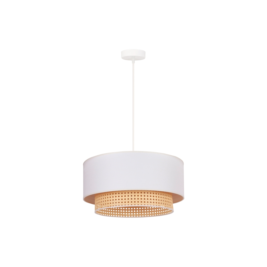 Duolla - Κρεμαστό φωτιστικό οροφής BOHO 1xE27/15W/230V δ. 45 cm κρεμ/rattan