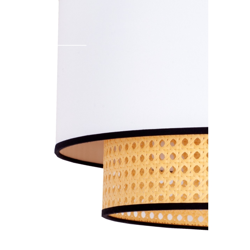 Duolla - Κρεμαστό φωτιστικό οροφής BOHO 1xE27/15W/230V διάμετρος 45 cm λευκό/rattan