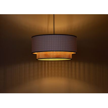 Duolla - Κρεμαστό φωτιστικό οροφής BOHO 1xE27/15W/230V διάμετρος 45 cm λευκό/rattan