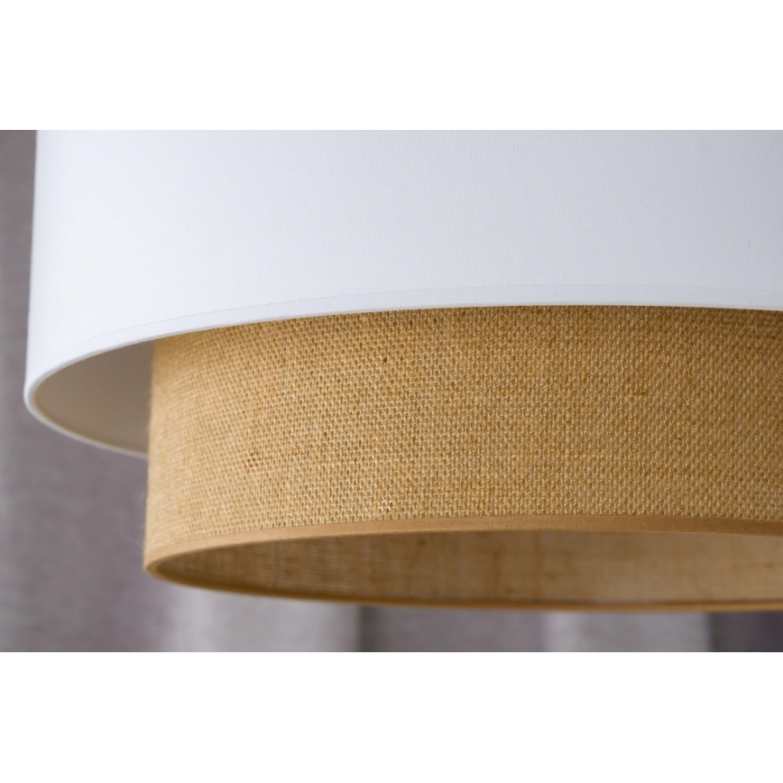 Duolla - Κρεμαστό φωτιστικό οροφής BOHO 1xE27/15W/230V διάμετρος 45 cm λευκό/καφέ