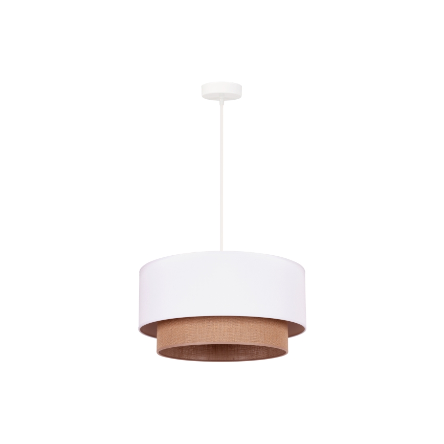 Duolla - Κρεμαστό φωτιστικό οροφής BOHO 1xE27/15W/230V διάμετρος 45 cm λευκό/καφέ