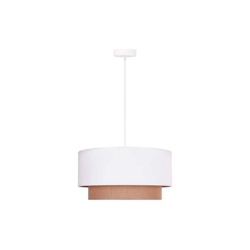 Duolla - Κρεμαστό φωτιστικό οροφής BOHO 1xE27/15W/230V διάμετρος 45 cm λευκό/καφέ