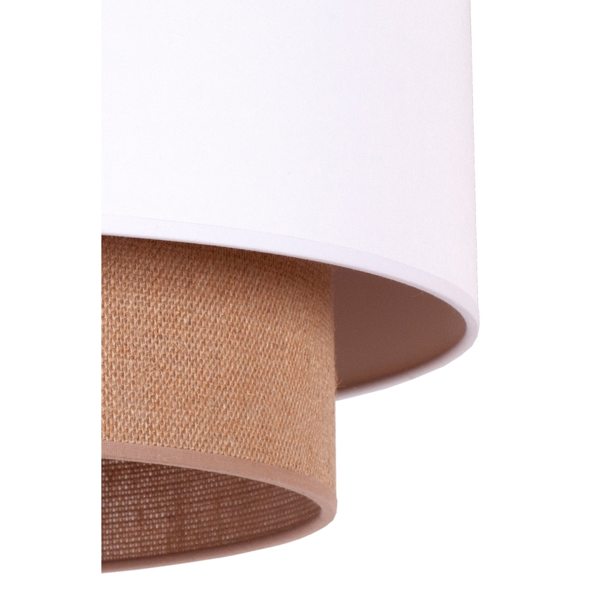Duolla - Κρεμαστό φωτιστικό οροφής BOHO 1xE27/15W/230V διάμετρος 45 cm λευκό/καφέ
