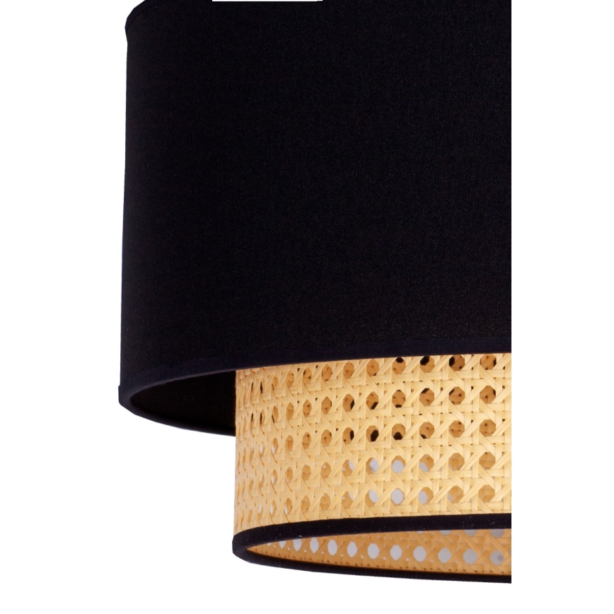 Duolla - Κρεμαστό φωτιστικό οροφής BOHO 1xE27/15W/230V διάμετρος 45 cm μαύρο/rattan