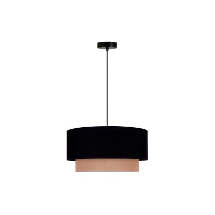 Duolla - Κρεμαστό φωτιστικό οροφής BOHO 1xE27/15W/230V διάμετρος 45 cm μαύρο/καφέ