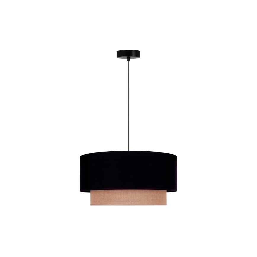 Duolla - Κρεμαστό φωτιστικό οροφής BOHO 1xE27/15W/230V διάμετρος 45 cm μαύρο/καφέ