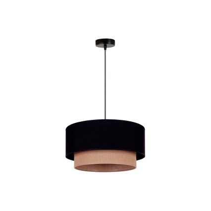Duolla - Κρεμαστό φωτιστικό οροφής BOHO 1xE27/15W/230V διάμετρος 45 cm μαύρο/καφέ