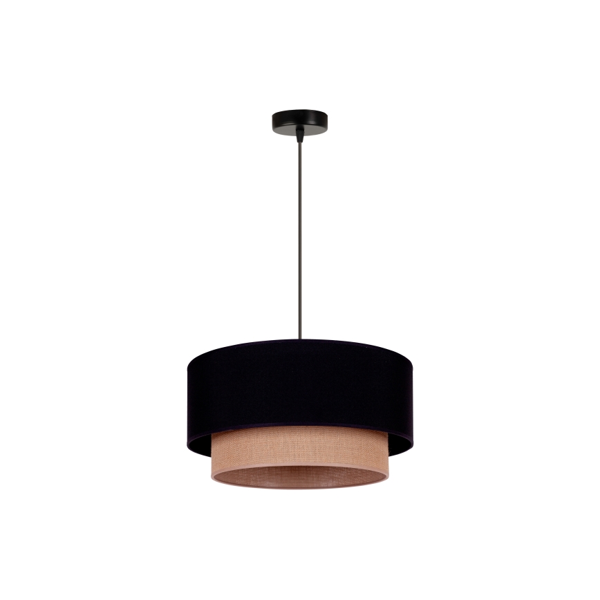 Duolla - Κρεμαστό φωτιστικό οροφής BOHO 1xE27/15W/230V διάμετρος 45 cm μαύρο/καφέ