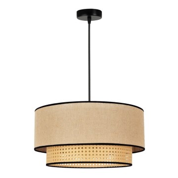 Duolla - Κρεμαστό φωτιστικό οροφής BOHO 1xE27/15W/230V διάμετρος 45 cm μπεζ/rattan