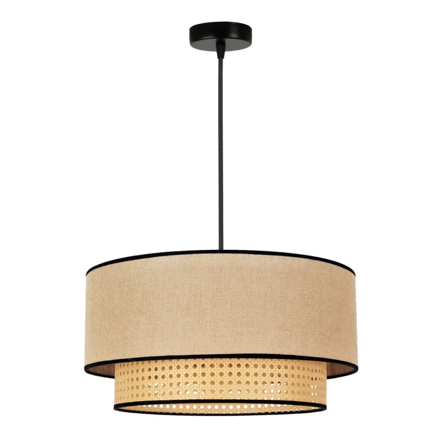 Duolla - Κρεμαστό φωτιστικό οροφής BOHO 1xE27/15W/230V διάμετρος 45 cm μπεζ/rattan