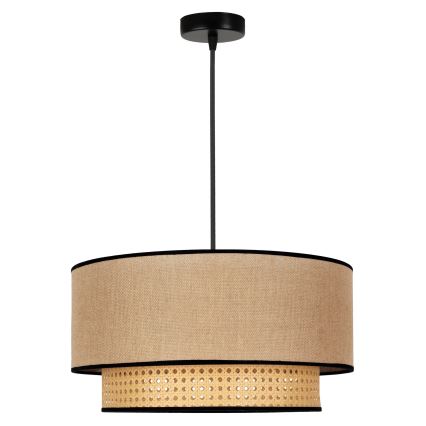 Duolla - Κρεμαστό φωτιστικό οροφής BOHO 1xE27/15W/230V διάμετρος 45 cm μπεζ/rattan