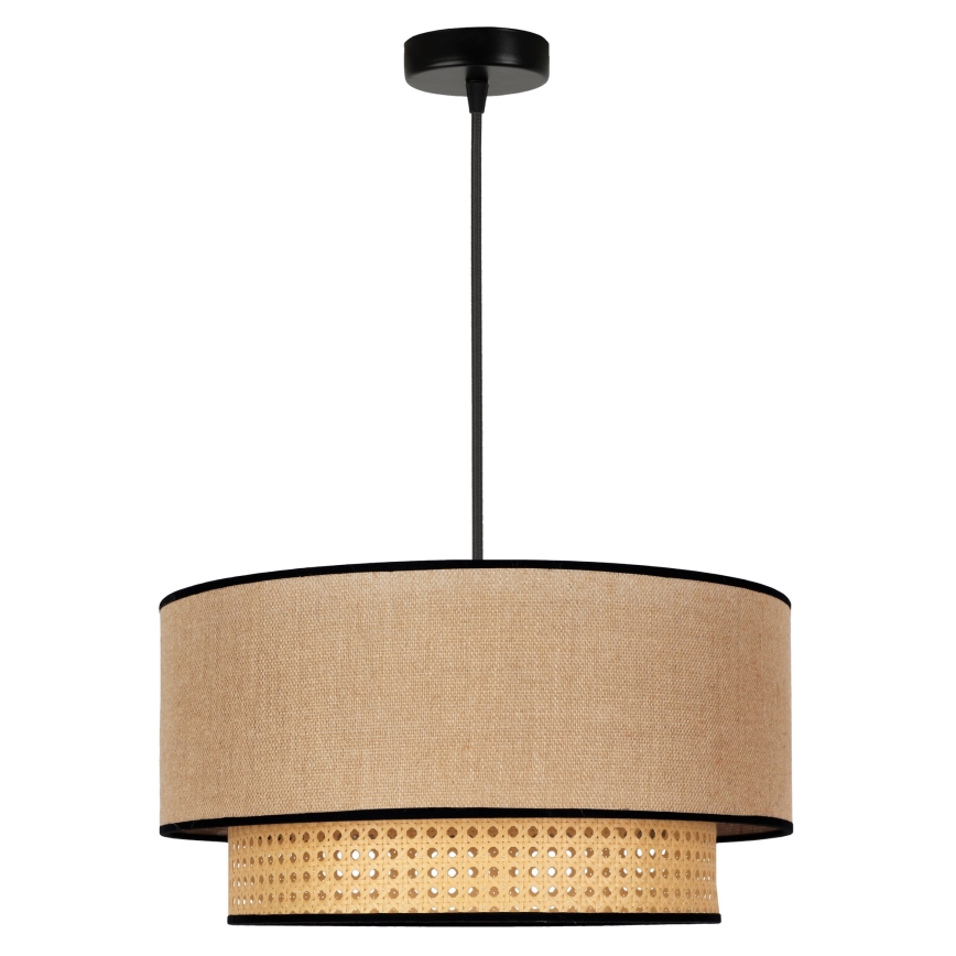 Duolla - Κρεμαστό φωτιστικό οροφής BOHO 1xE27/15W/230V διάμετρος 45 cm μπεζ/rattan