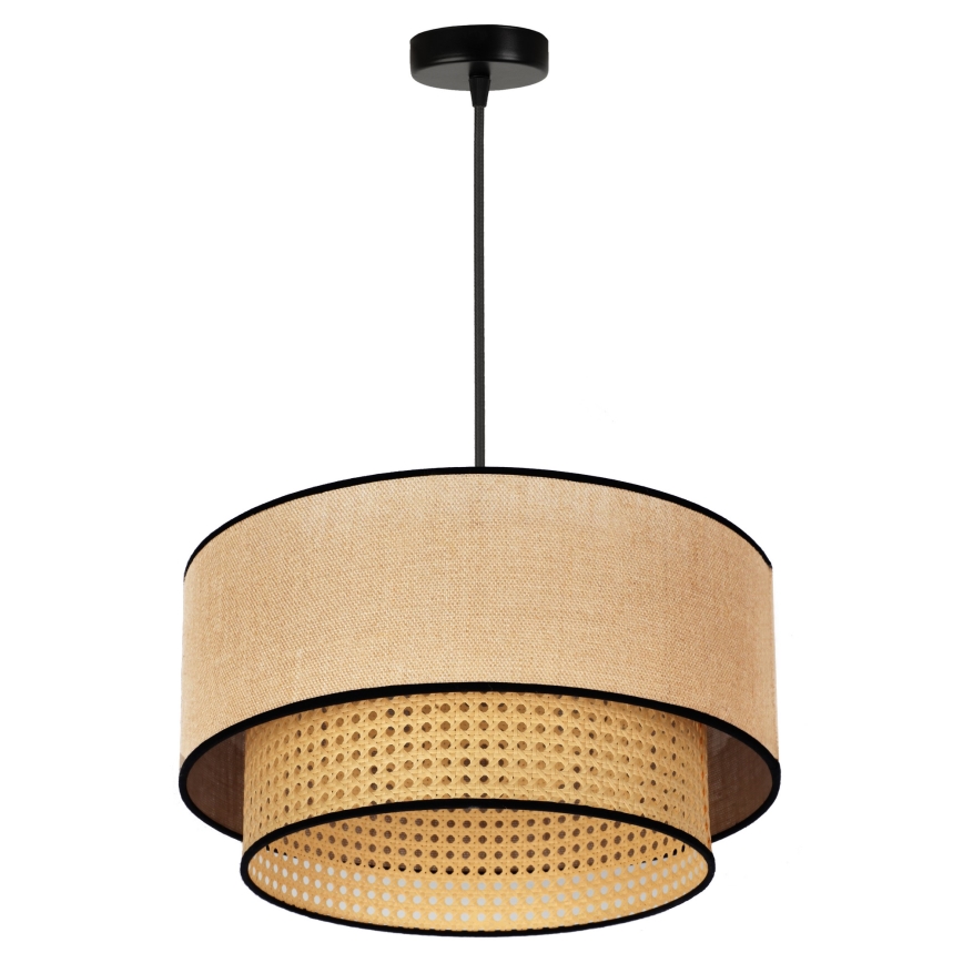 Duolla - Κρεμαστό φωτιστικό οροφής BOHO 1xE27/15W/230V διάμετρος 45 cm μπεζ/rattan