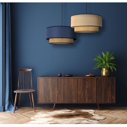 Duolla - Κρεμαστό φωτιστικό οροφής BOHO 1xE27/15W/230V διάμετρος 45 cm μπεζ/rattan