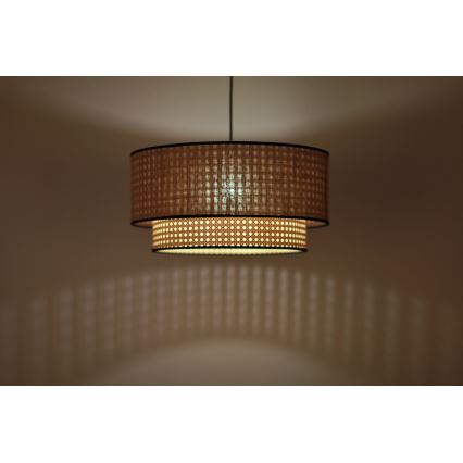 Duolla - Κρεμαστό φωτιστικό οροφής BOHO 1xE27/15W/230V διάμετρος 45 cm μπεζ/rattan