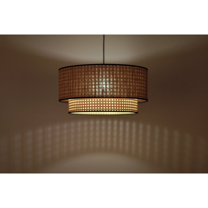 Duolla - Κρεμαστό φωτιστικό οροφής BOHO 1xE27/15W/230V διάμετρος 45 cm μπεζ/rattan