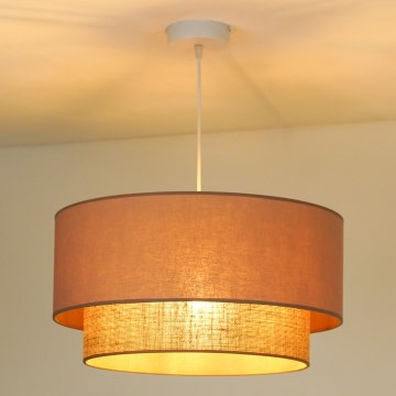 Duolla - Κρεμαστό φωτιστικό οροφής BOHO 1xE27/15W/230V διάμετρος 45 cm μπεζ/καφέ