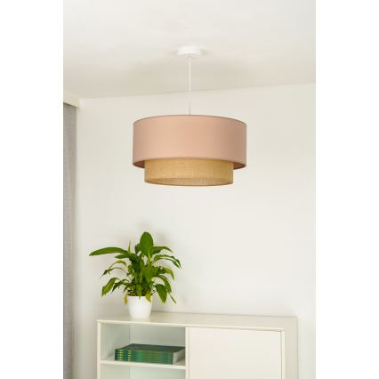 Duolla - Κρεμαστό φωτιστικό οροφής BOHO 1xE27/15W/230V διάμετρος 45 cm μπεζ/καφέ